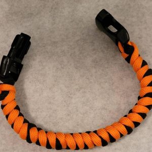 Orange & Black Paracord Bracelet: Handmade Tactical Survival Gear